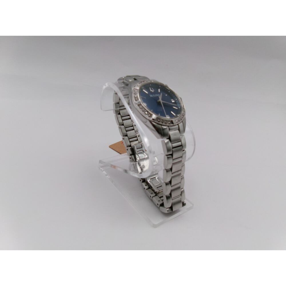 Bulova Sutton 96R243 Women's Blue Dial Diamond Quartz Stainless Steel Watch - Picture 6 of 11